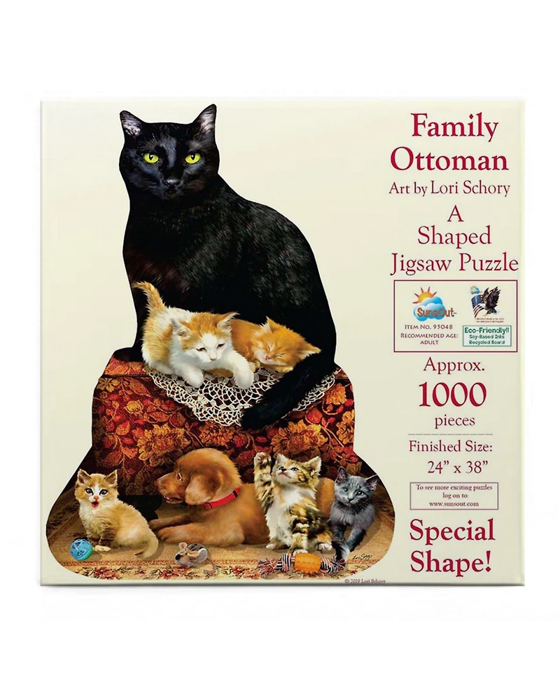 SunsOut Family Ottoman 1000 piece Jigsaw Puzzle for Adults Special Shape