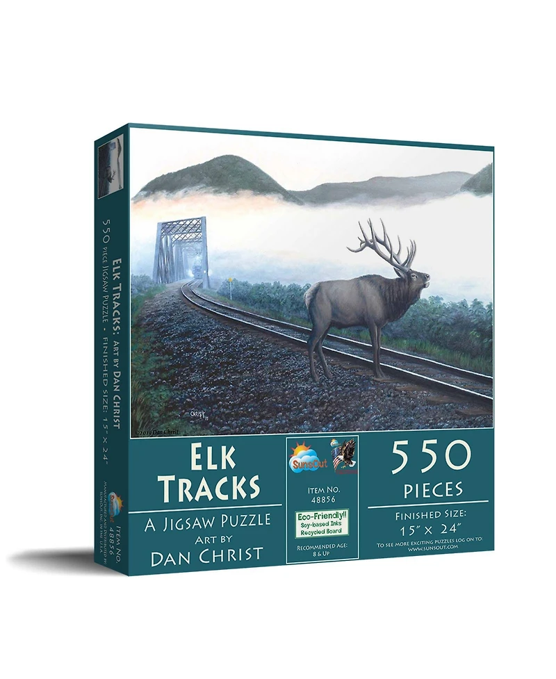 SunsOut Elk Tracks 550 piece Jigsaw Puzzle for Adults