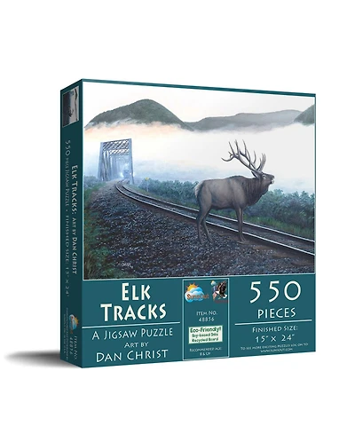 SunsOut Elk Tracks 550 piece Jigsaw Puzzle for Adults