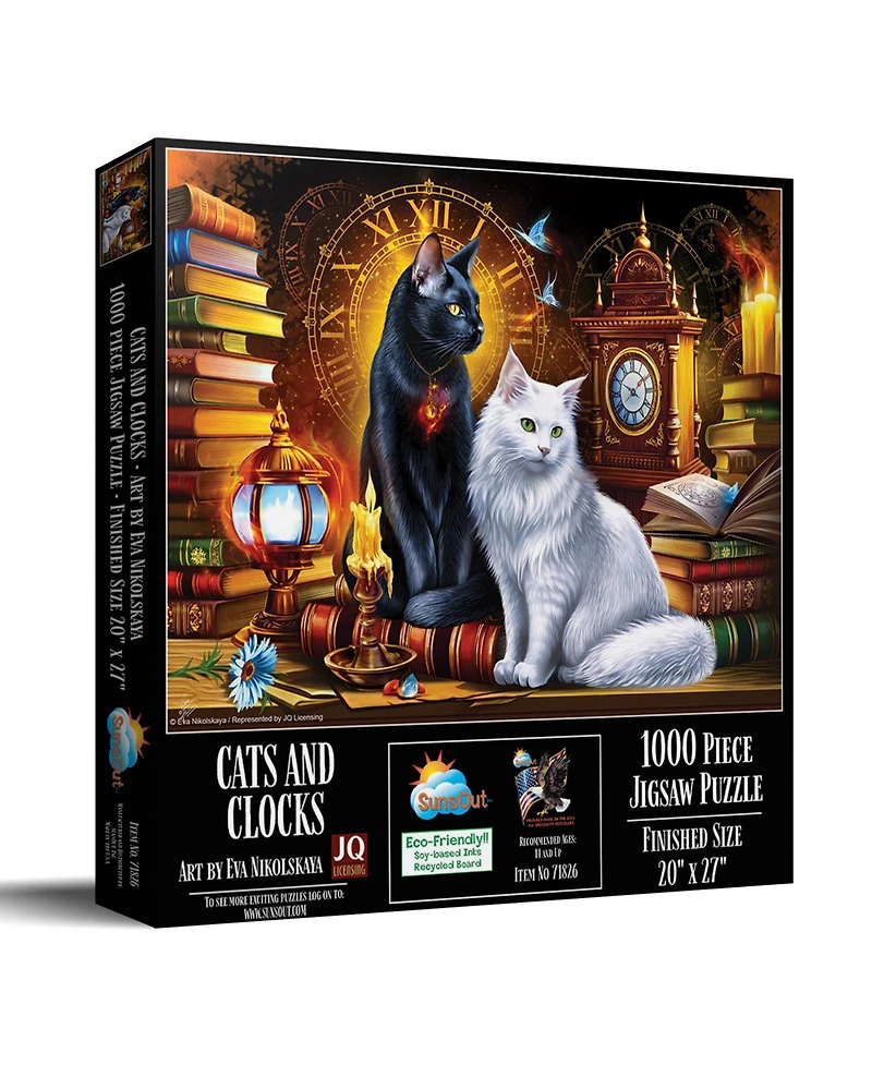 SunsOut Cats and Clocks 1000 piece Jigsaw Puzzle for Adults