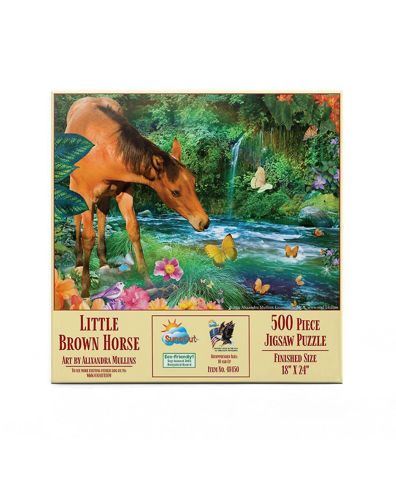 SunsOut Little Brown Horse 500 piece Jigsaw Puzzle for Adults