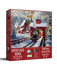 SunsOut Winter Creek Bridge 1000 piece Jigsaw Puzzle for Adults Christmas