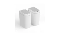 Ninestars 2 Pack of 1.85 Gallon Trash Bin Abs Slim Bathroom Motion Sensor Trash Can