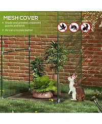 Outsunny 4' x 4' Walk-in Crop Cage, Plant Protectors with Door,