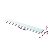 Shelf Panel Glass Clear 43.3"x5.9"