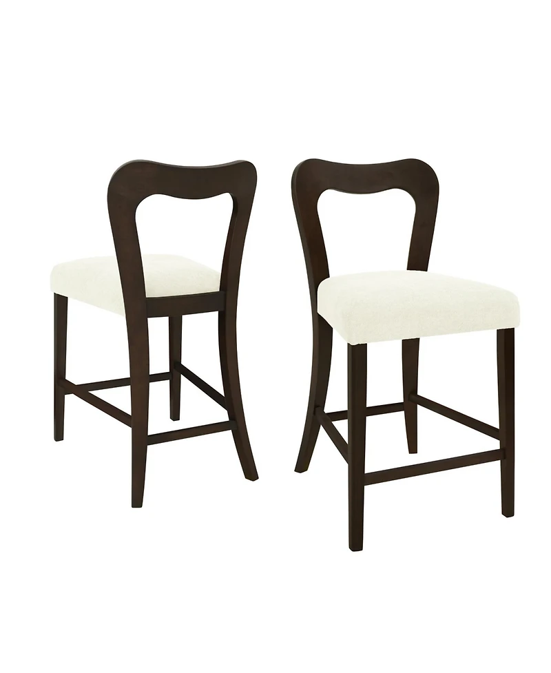 Streamdale Furniture Counter Stool Without Arm(dark brown+beige) Set of 2