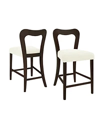 Streamdale Furniture Counter Stool Without Arm(dark brown+beige) Set of 2