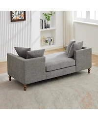 Streamdale Furniture Upholstered Chaise Lounge Sleeper Sofa Daybed with Pillows
