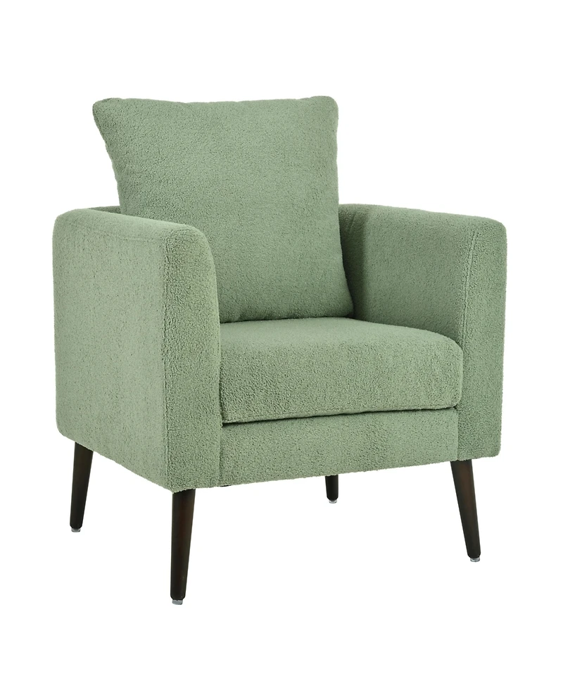 Streamdale Furniture Teddy Fabric Barrel Chair with Solid Wood Legs (Green)