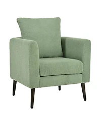 Streamdale Furniture Teddy Fabric Barrel Chair with Solid Wood Legs (Green)