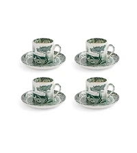 Spode Heritage Green Italian Espresso Cups and Saucers, Set of 4