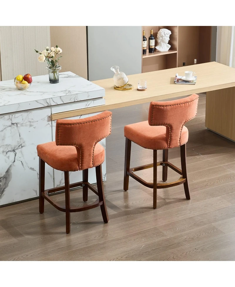 Streamdale Furniture Mid Century Modern Set of 2 Bar Stools