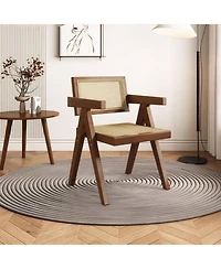 Streamdale Furniture Mid Century Rattan Dining Chairs - Set of 2 Brown