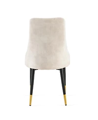 Streamdale Furniture Beige Dining Chairs Set of 2 Living Room Chair Modern Kitchen Armless Side Chair