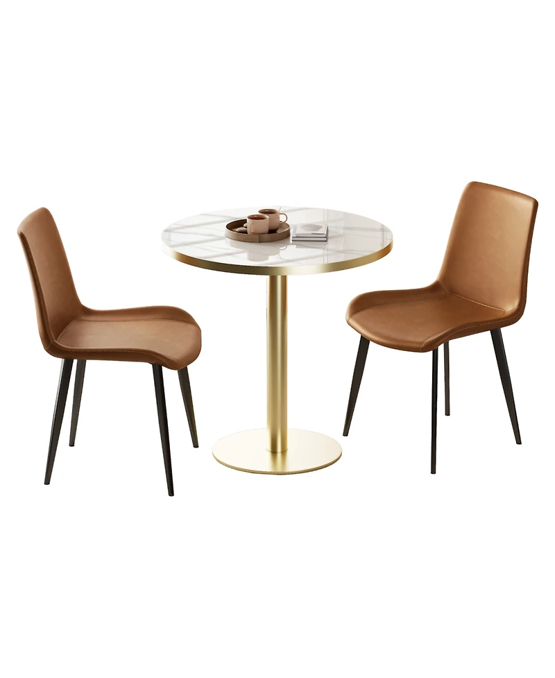 Streamdale FurnitureModern Faux Leather Dining Chairs (Set of 2)