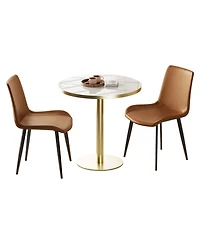 Streamdale FurnitureModern Faux Leather Dining Chairs (Set of 2)