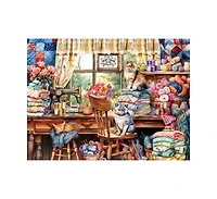 SunsOut Kittens Sewing Room 1000-piece Jigsaw Puzzle for Adults