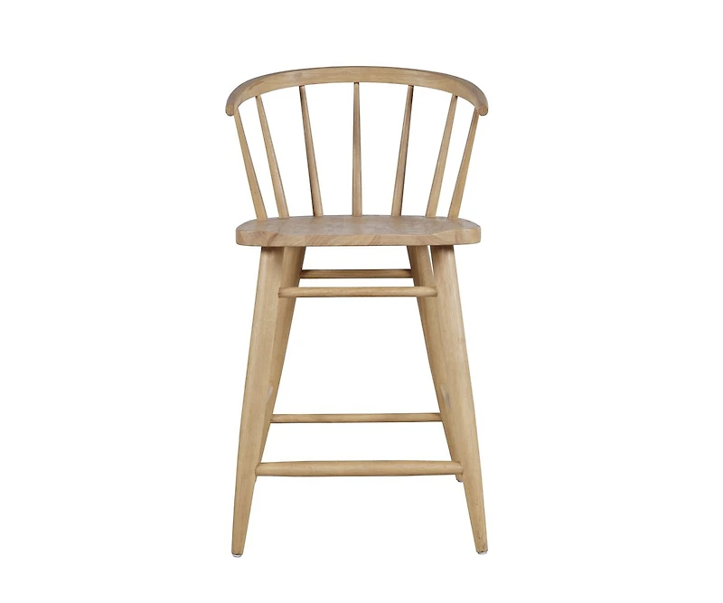 Jofran Fitz Traditional Solid Wood Curved Back Spindle Counter Stool (Set of 2)