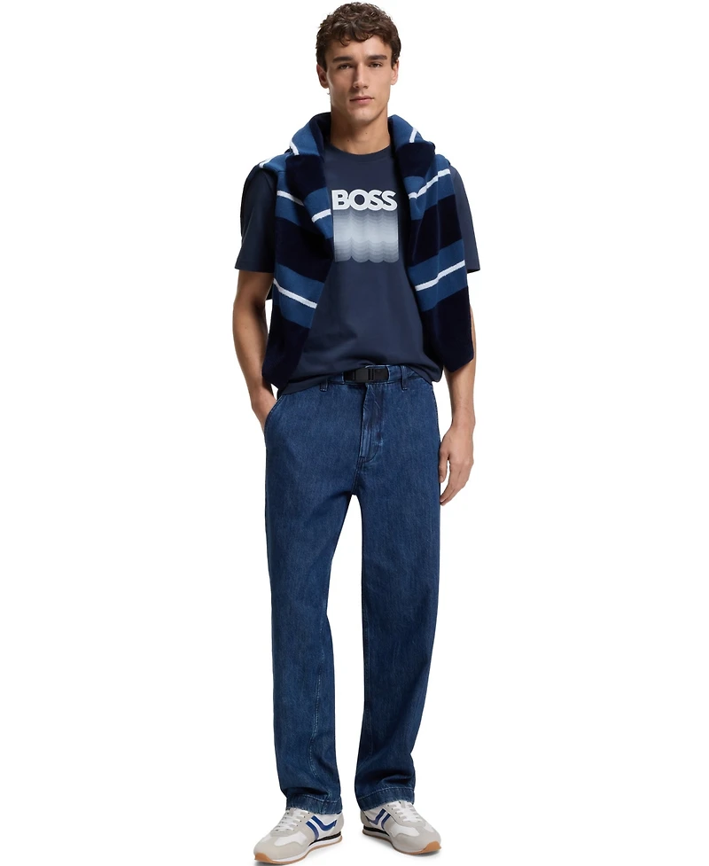 Boss by Hugo Men's Cotton-Jersey Logo Print T-Shirt