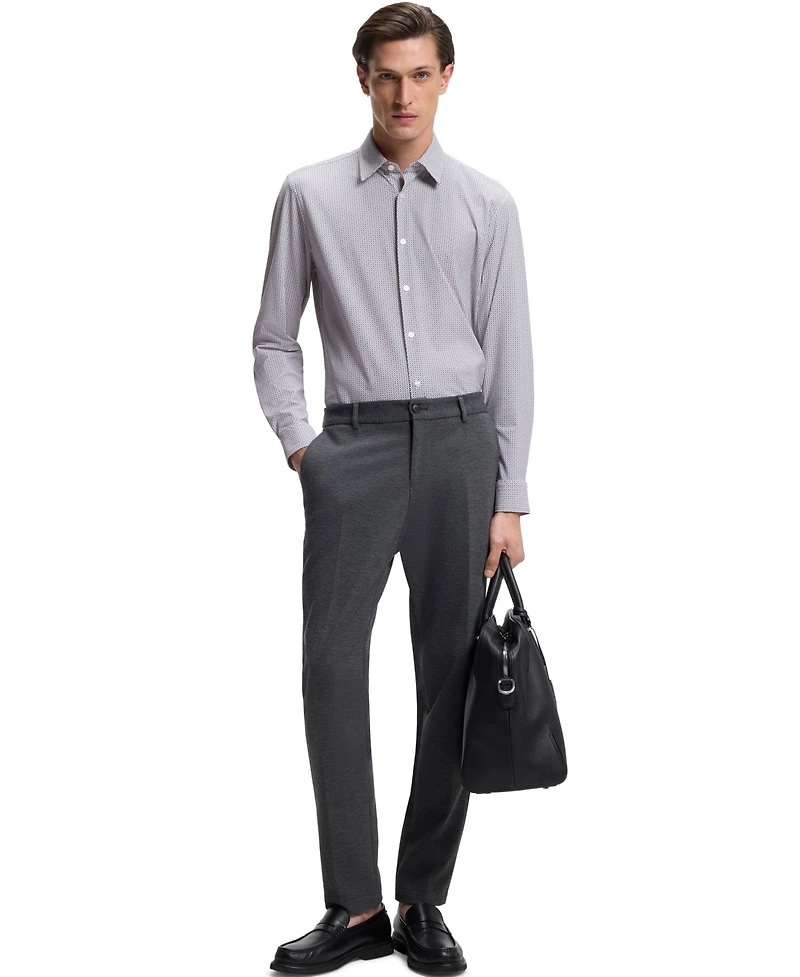 Boss by Hugo Men's Printed Performance-Stretch Jersey Slim-Fit Dress Shirt