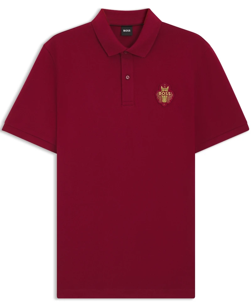 Boss by Hugo Men's Cotton-Pique Logo Artwork Polo Shirt