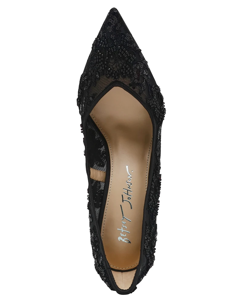 Betsey Johnson Women's Jenii Pointed-Toe Mesh Stiletto Pumps