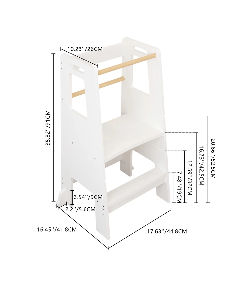 Streamdale Furniture Kids Standing Tower - Adjustable Kitchen Step Stool