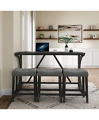 Streamdale Furniture Industrial Bar Table Set with Power Outlet