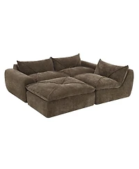 Streamdale Furniture 116" Fully Compressed Sofa, High Density Foam, No Assembly, Chenille