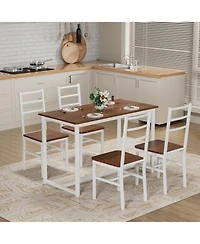 Streamdale Furniture 5-Piece Dining Table Set for 4, Space-Saving Design