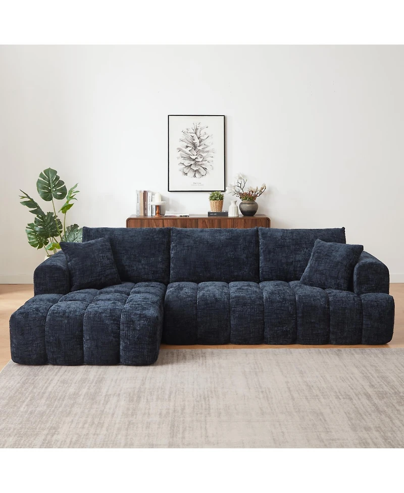 Streamdale Chenille L-Shape Sectional Sofa Sleeper Couch