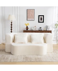 Streamdale Furniture Queen White Floor Sofa Bed with Pillows