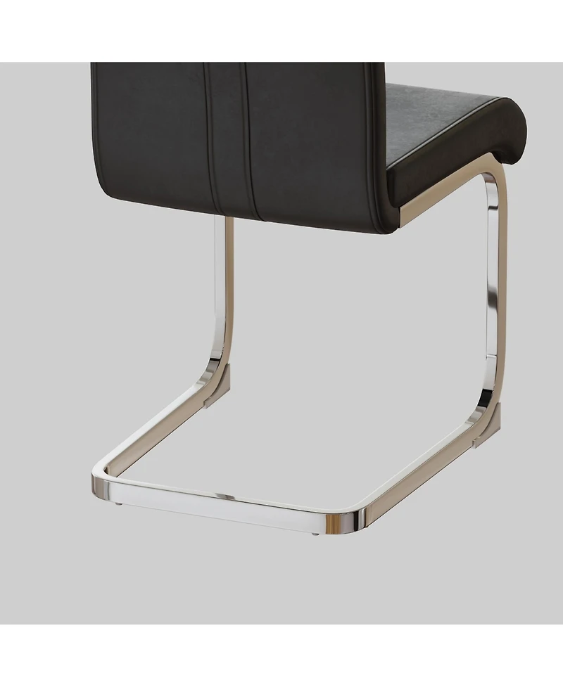 Streamdale Furniture 63" Cream Mdf Dining Table & Pu Chair Set