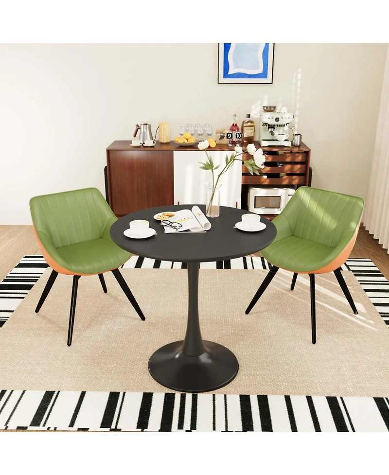 Streamdale Furniture 31.5" Black Round Dining Table & 2 Chairs