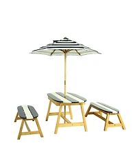 Streamdale Furniture Streamdale Naturally Playful Kids Picnic Table with Umbrella, Indoor/Outdoor Toys-Dark Blue