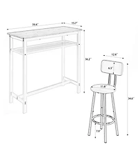 Streamdale Furniture Streamdale Bar Table & 2 Stools Set, Space Saving Pub Dining