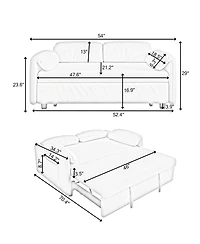 Streamdale Yellow Velvet Sofa Bed - Converts to Retractable Bed