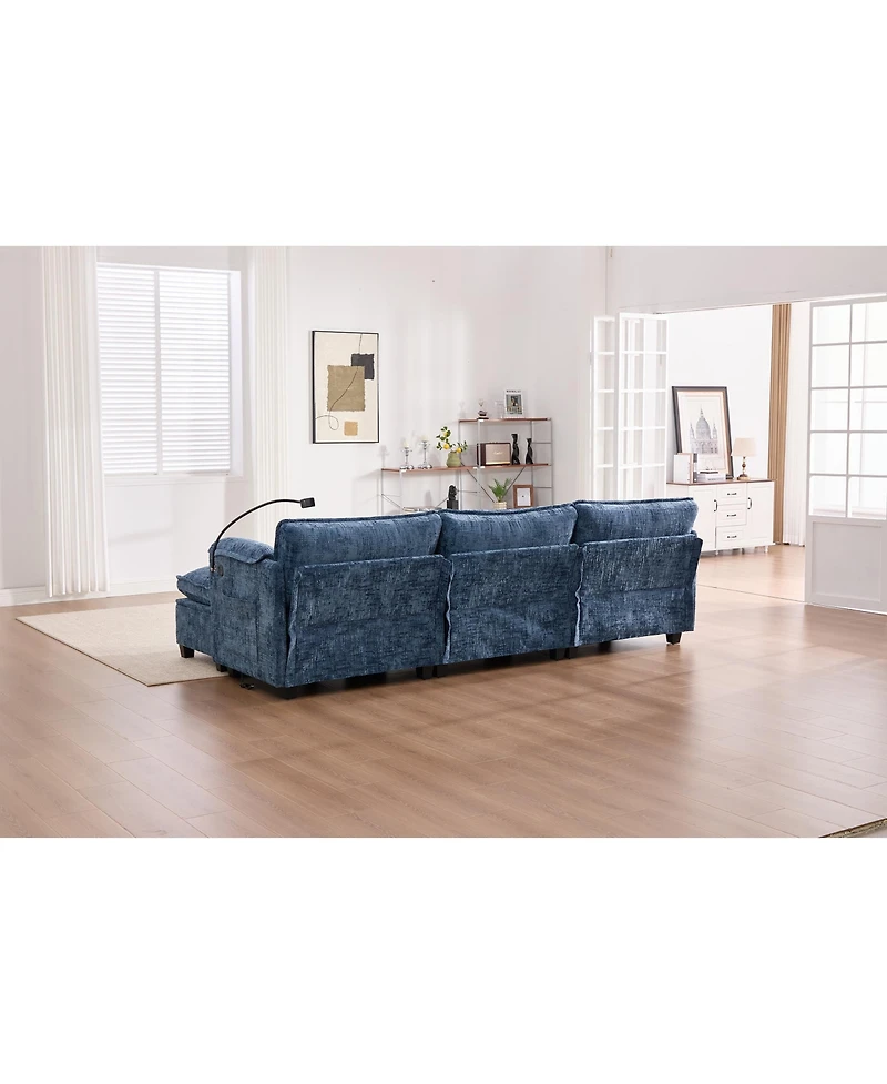 Streamdale Furniture Oversized Sectional Sofa Cloud Couch w/ Ottoman