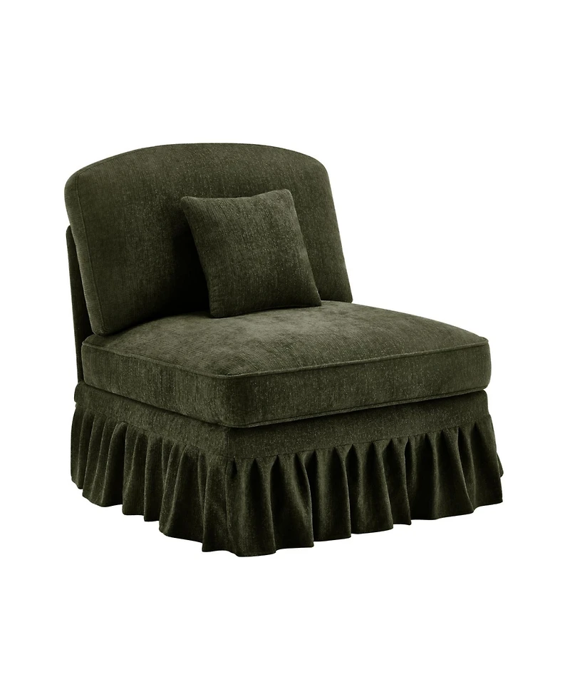 Streamdale Furniture Armless Sofa Chenille W/1 Pillow -Green
