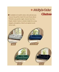 Streamdale Furniture Modern Plush 3-Seater Sofa with Pillows & Metal Legs