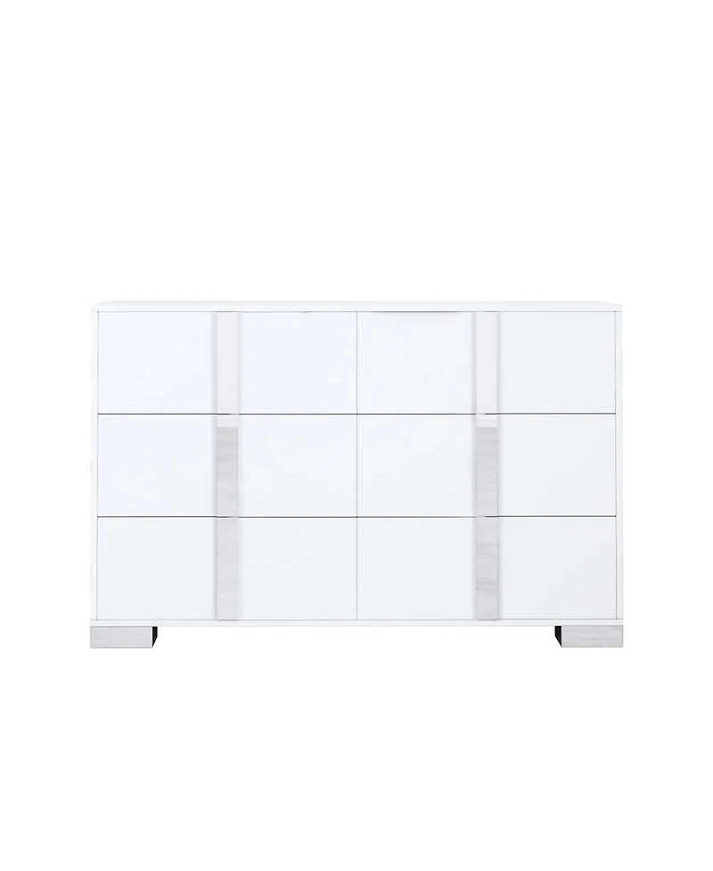 Streamdale Furniture Elegant Modern Mirrored Dresser with 6 Drawers (Old Sku WF319354AAK)