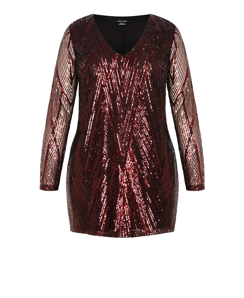City Chic Women's Micah Sequin Dress