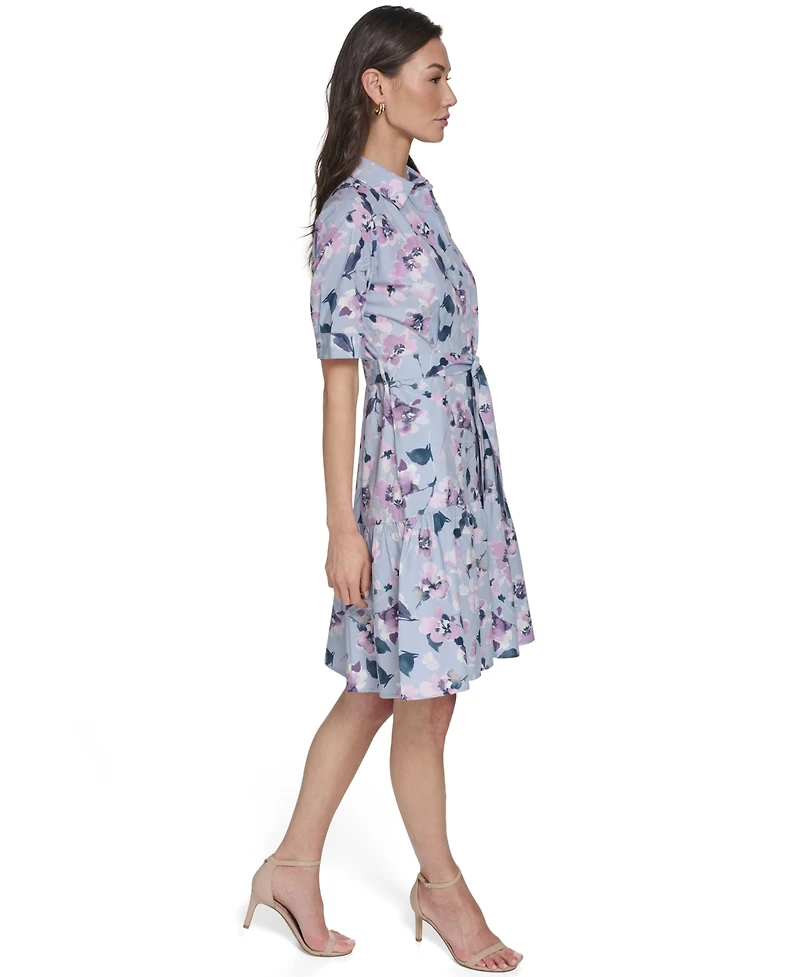Calvin Klein Women's Short-Sleeve Collared Shirt Dress
