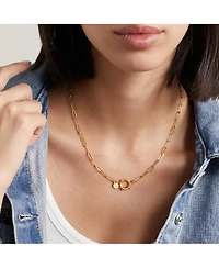 Joey Baby Gold-Plated Paperclip Chain Necklace with Toggle Clasp