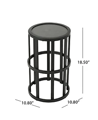 Streamdale Furniture Ceramic Tile Patio Side Table - Powder-Coated Iron Frame