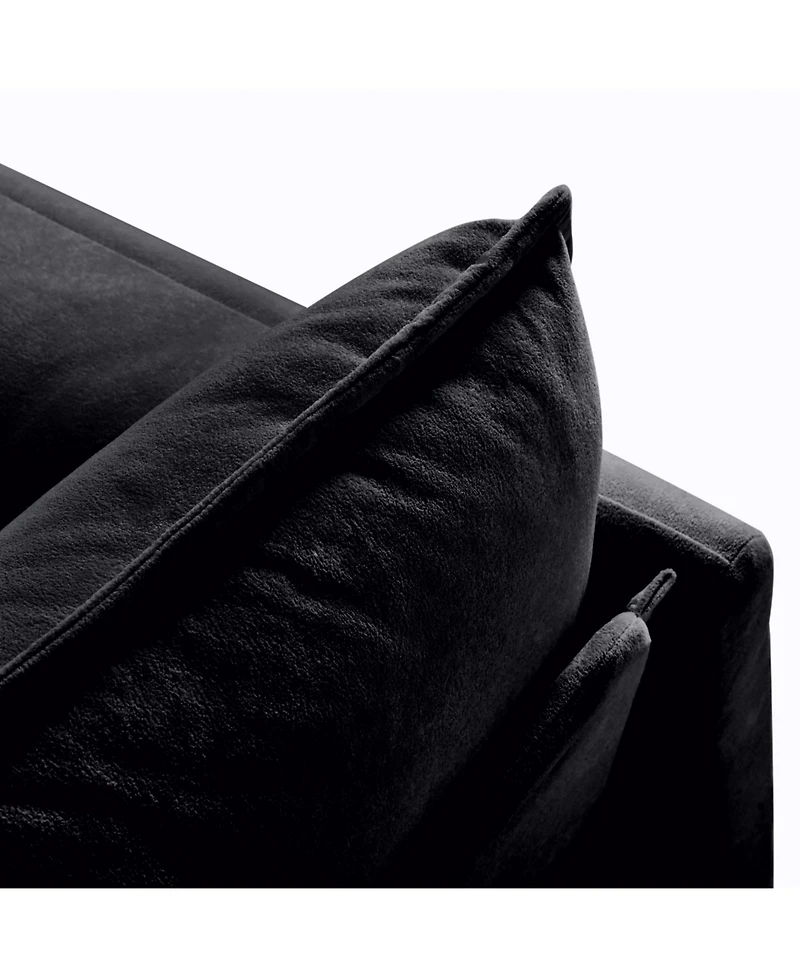 Streamdale Furniture Black Chenille Modular Sectional Sofa with Ottomans