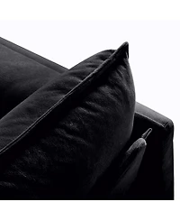 Streamdale Furniture Black Chenille Modular Sectional Sofa with Ottomans