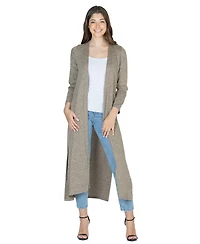 24seven Comfort Apparel Women's Knit Three Quarter Bell Sleeve Open Cardigan Sweater