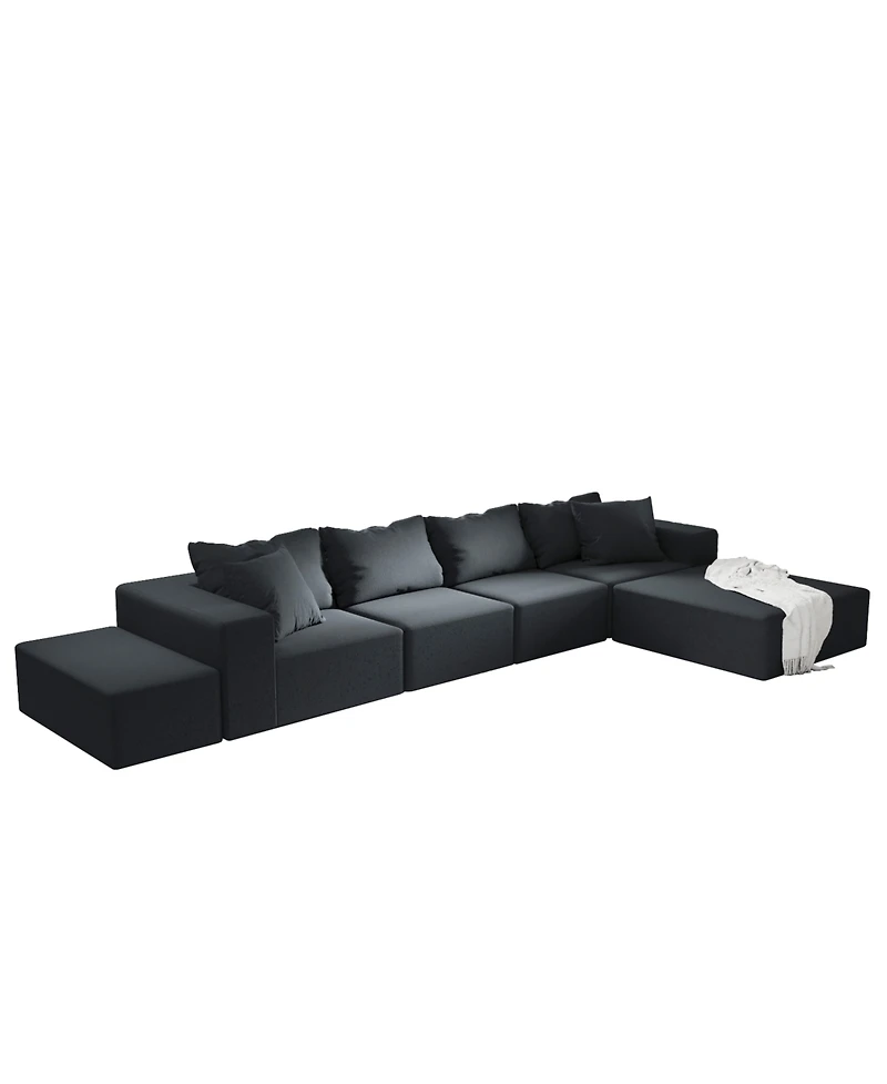 Streamdale Furniture Modern Upholstered Sectional Sofa Couch Set, 132" L-Shaped
