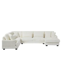 Streamdale 129" U-Shaped Sectional Sofa Corduroy with Chaise